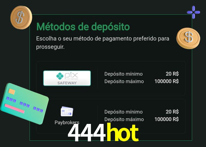 O cassino 444hot oferece uma grande variedade de métodos de pagamento